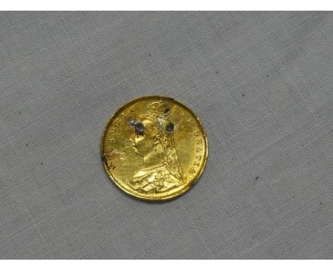 A Victorian 1887 gold half sovereign (light brooch marks)