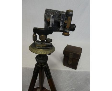 A First War Artillery director No.4 Mark II sighting scope by DTJ &amp; Co Ltd dated 1916 in original leather case with accom