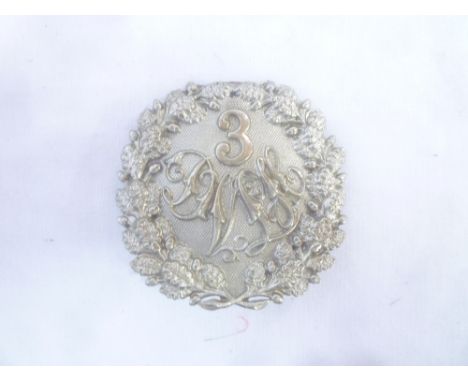 A 19th century white metal pouch badge of the 3rd Devon Volunteer Light Horse 
