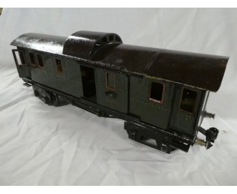 A Marklin gauge 1  tin plate goods van with hinged lid
