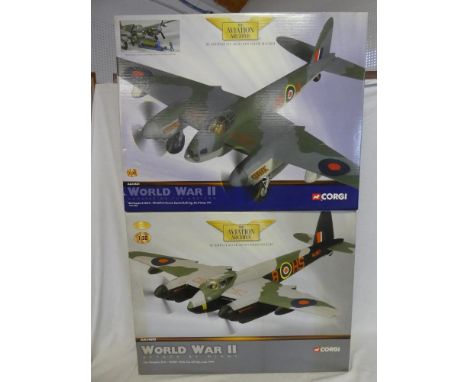 Two large Corgi Aviation Archive 1:32 scale boxed aircraft including DH Mosquito BMKXV1 and Mosquito B1XML907 (2)