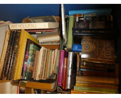 Two boxes containing a selection of art &amp; antique related volumes including the House of Coalport 1750-1950; Art Nouveau 