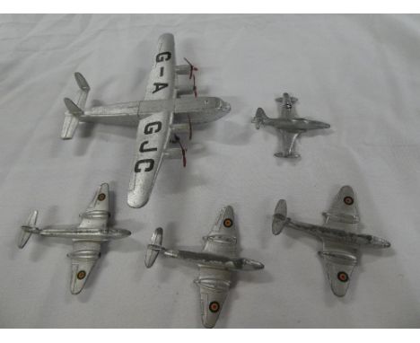 Dinky toys -York four engine aircraft and four others including Meteor, Star Fighter, etc