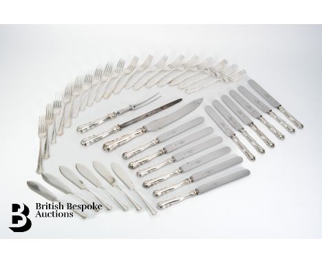 Silver flatware, Sheffield hallmark dated 1946, mm William Hutton &amp; Sons Ltd, comprising six large forks, six small forks