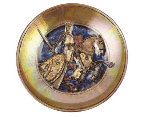 RICHARD JOYCE (1873-1931) FOR PILKINGTON’S TILE AND POTTERY CO. ROYAL LANCASTRIAN LUSTRE BOWL, moulded in relief with the fig