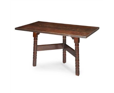 PHILIP SPEAKMAN WEBB (1831-1915) FOR MORRIS &amp; COMPANY ARTS &amp; CRAFTS OAK SIDE TABLE, CIRCA 1870 the rectangular top wi