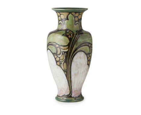 MARK MARSHALL (1843-1919) FOR ROYAL DOULTON ART NOUVEAU STONEWARE VASE, EARLY 20TH CENTURY with coloured glazes and wax resis