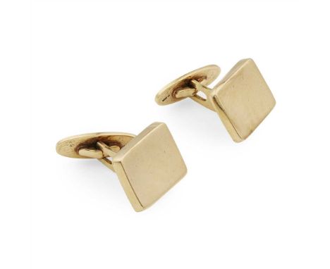 FLEMMING ESKILDSEN (B. 1948) FOR GEORG JENSEN PAIR OF 18CT GOLD CUFFLINKS, CIRCA 1966 the rectangular terminals of plain desi