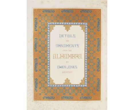 GOURY, M. JULES &amp; OWEN JONES  LA ALHAMBRA PALAIS. PLANS, ELEVATIONS, SECTIONS AND DETAILS OF THE Adelphi: published by th