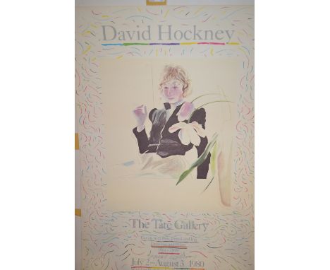 David Hockney, signed poster for the Tate Gallery Exhibition, ' Travels with Pen, Pencil and Ink ', drawings and prints 1962 