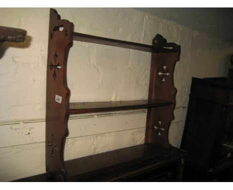 Victorian walnut three shelf wall bracket