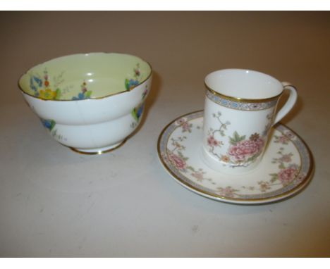 Floral decorated Paragon part tea service together with a small quantity of Royal Doulton Canton pattern coffee cups and sauc