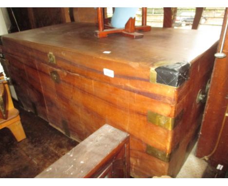 Large camphor wood trunk with brass corners (a/f)