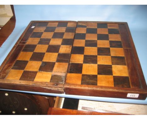 19th Century chess / backgammon folding game board / box (a/f)