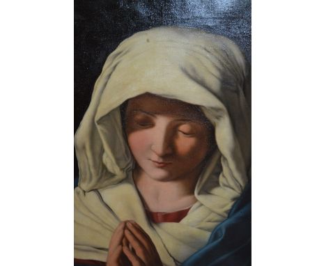 Late 19th Century oil on canvas, portrait of the Madonna, signed Fioresi, unframed, 19ins x 14.5ins