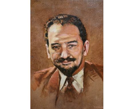 Ray Nestor, oil on canvas, portrait study of a man, signed, 21ins x 17ins