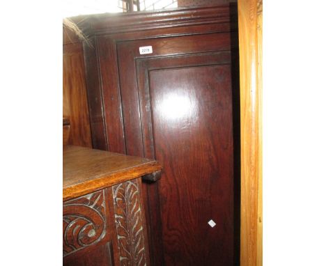 George III elm hanging corner cabinet with single fielded panel door