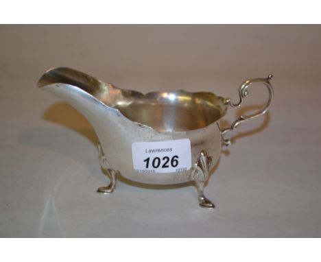 Sheffield silver helmet shaped sauce boat