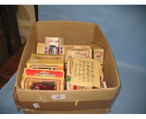 Box containing a quantity of various ' Days Gone By ' die-cast model vehicles in original boxes, together with a cased pair o