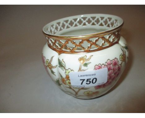 Small Zsolnay Hungarian porcelain jardiniere with floral decoration