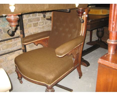 Victorian button upholstered drawing room chair