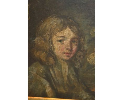 Oil on board, head and shoulder portrait of an 18th Century gentleman, copy after Gainsborough, 11.5ins x 9.5ins