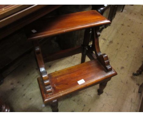Reproduction mahogany two tread library step