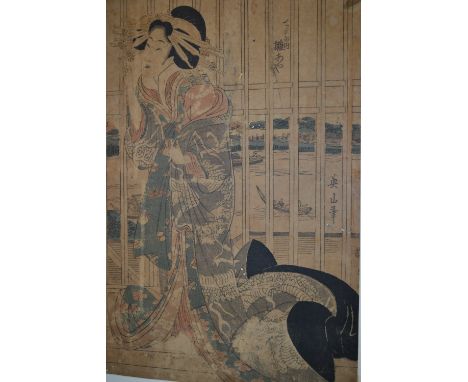Eizan, portrait of the actress Hina Aya, 14.5ins x 9.75ins