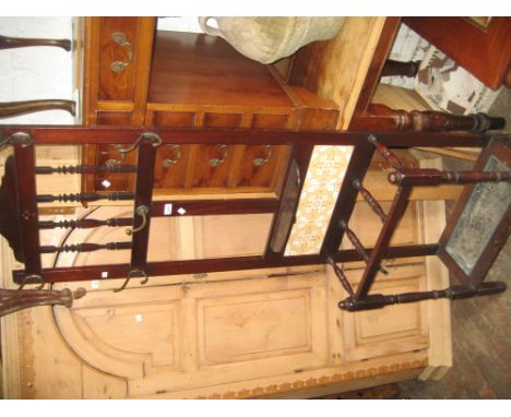 Edwardian mahogany tile inset hall stand
