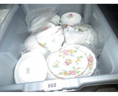 New Chelsea floral decorated part teaset including: jugs, teacups, saucers etc together with a 19th or early 20th Century gil