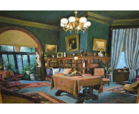 S. Lee, oil on panel, period interior scene, view of a gentleman's library, signed, 15ins x 19ins, gilt framed