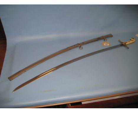 1831 Pattern General officer's marmeluke in a plated scabbard with plain blade