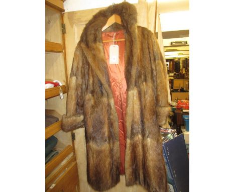 Ladies three quarter length brown fur coat