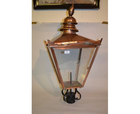 Copper lantern form street lamp head