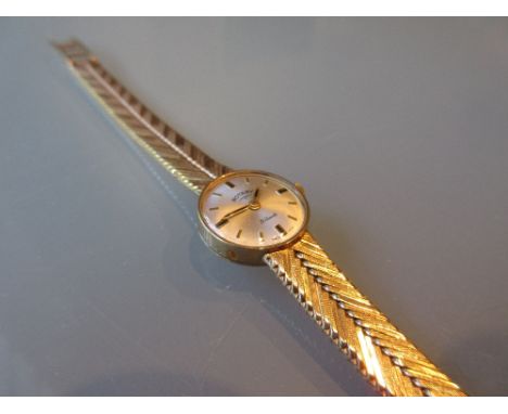 Ladies 9ct gold cased Rotary wristwatch with integral bracelet strap