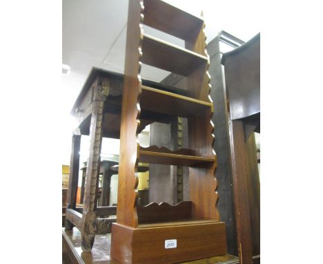 20th Century mahogany narrow five shelf open bookcase