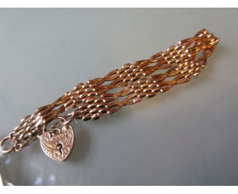 9ct Rose gold gate link bracelet