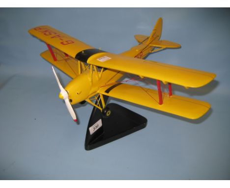 Painted wooden scale model of a Tiger Moth aeroplane G/ASKP