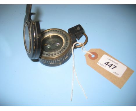 World War II black Japanned brass compass