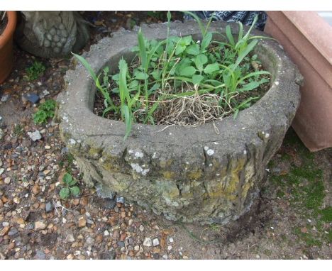 Round Concrete Log Planter