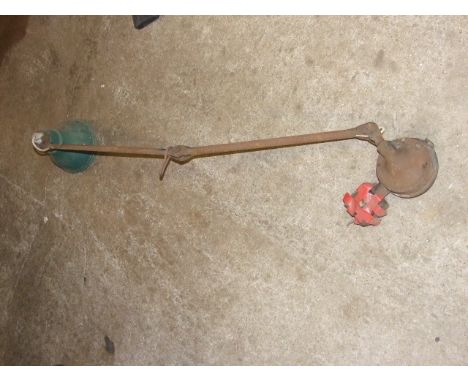 Retro Industrial Machinists Angle Poise Work Lamp with Green Enamel Shade. Shade is 6 inches tall and 7 inches wide. The meta