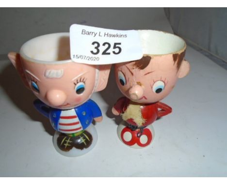 VINTAGE 1950S NOVELTY EGG CUPS OF NODDY AND BIG EARS