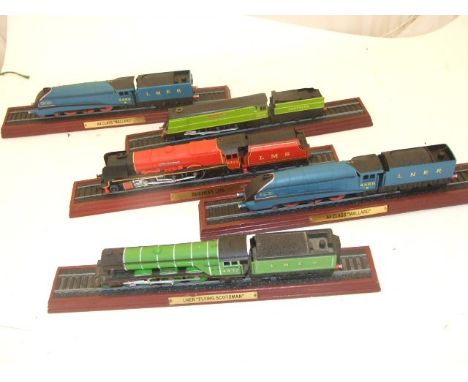 5 MOUNTED MODEL TRAINS