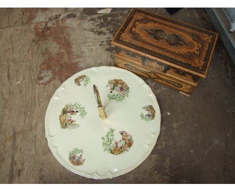 French Ceramic Cake Stand &amp; Musical Jewellery Box
