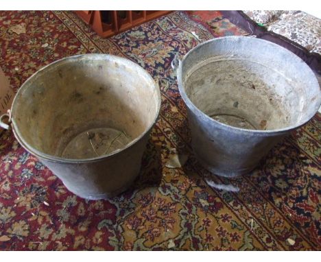 2 Vintage Galvanised Buckets