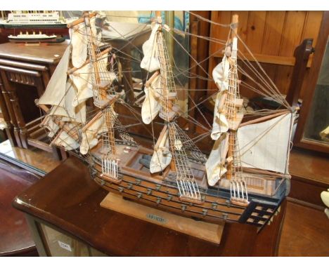 Wooden Model of HMS Victory 20 inches long 17 tall