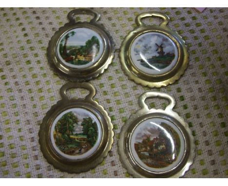 4 Ceramic Inset Horse Brasses