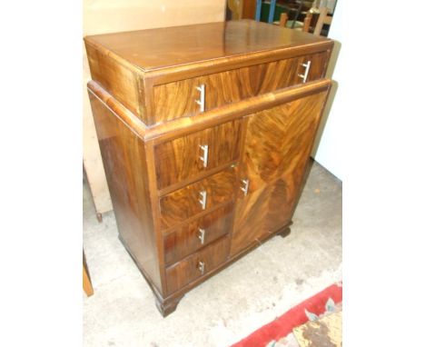 Vintage 5 Drawer Unit with cupboard 41 inches tall 31 wide 18 deep