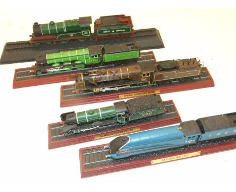 5 MOUNTED MODEL TRAINS