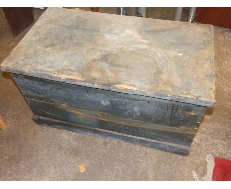 Antique Pine Trunk for restoration 33 1/2 x 19 inches 18 tall
